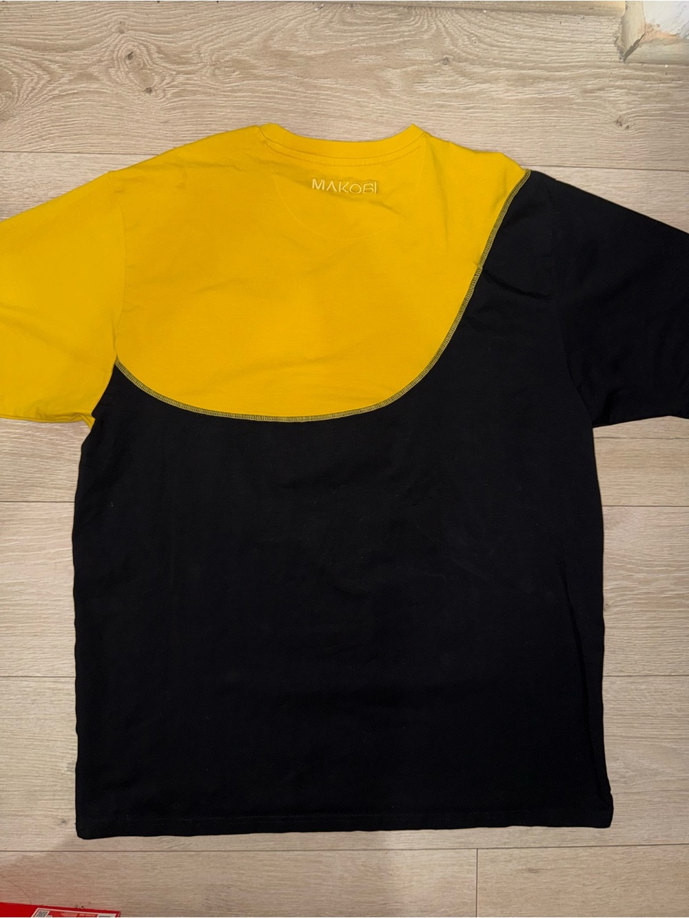 Makobi Jeans Black & Yellow Two-Tone "Go Harder" Tom and Jerry Embroidered Tee - Picture 5 of 7
